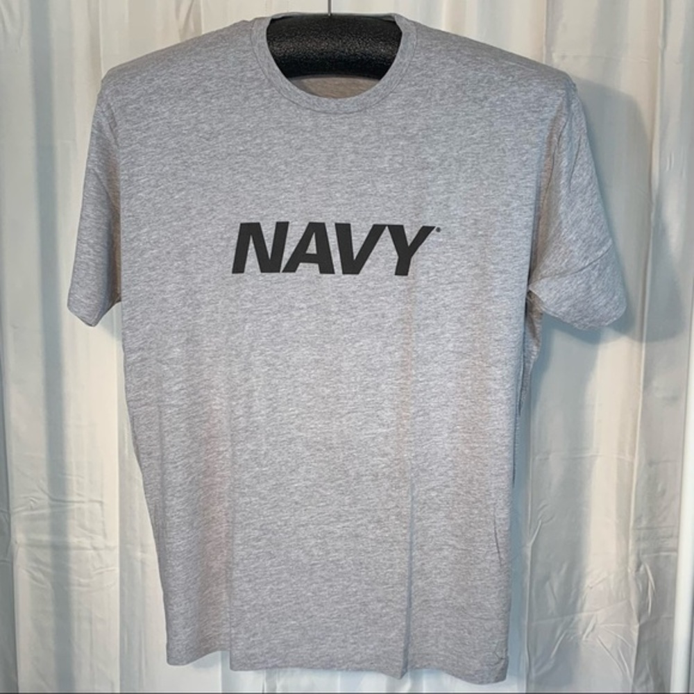 Next Level NWT “NAVY” grey short sleeve tee shirt.